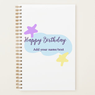 Pastel blue clouds stars purple happy birthday nam planner