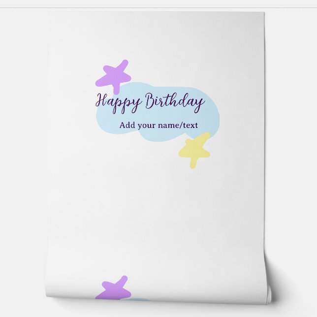 Pastel blue clouds stars purple happy birthday nam wallpaper (Unrolling)