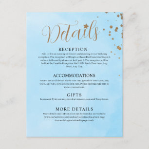 Pastel Blue Clouds Watercolor Wedding Enclosure Card