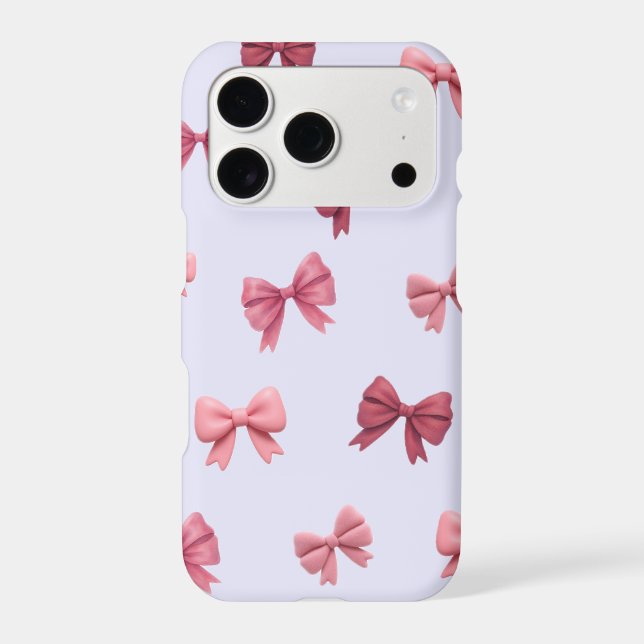 Pastel Blue Coquette Bow iPhone 17 Pro Case (Back)