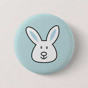 Pastel Blue Cute Easter Bunny Illustration 6 Cm Round Badge