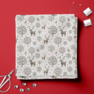 Pastel Blue 🦌 Cute Reindeer Pattern Fabric