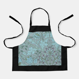 Pastel Blue Decorative Flowers Apron