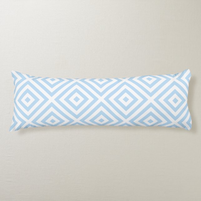 Pastel Blue Diamond Pattern Body Pillow (Front)