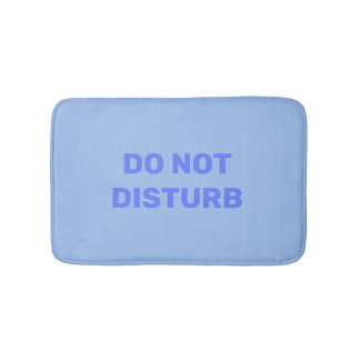 Pastel Blue "Do Not Disturb" Bath Mat