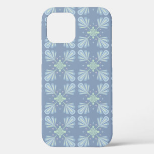 Pastel blue floral abstract repeat  iPhone 12 pro case