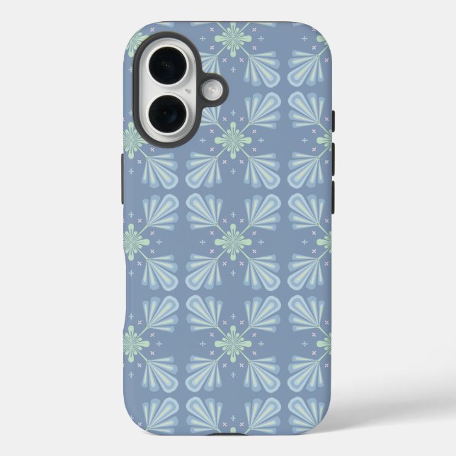 Pastel blue floral abstract repeat  Case-Mate iPhone case (Back)