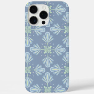 Pastel blue floral abstract repeat iPhone 16 pro max case