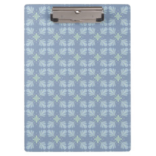 Pastel blue floral abstract repeat clipboard