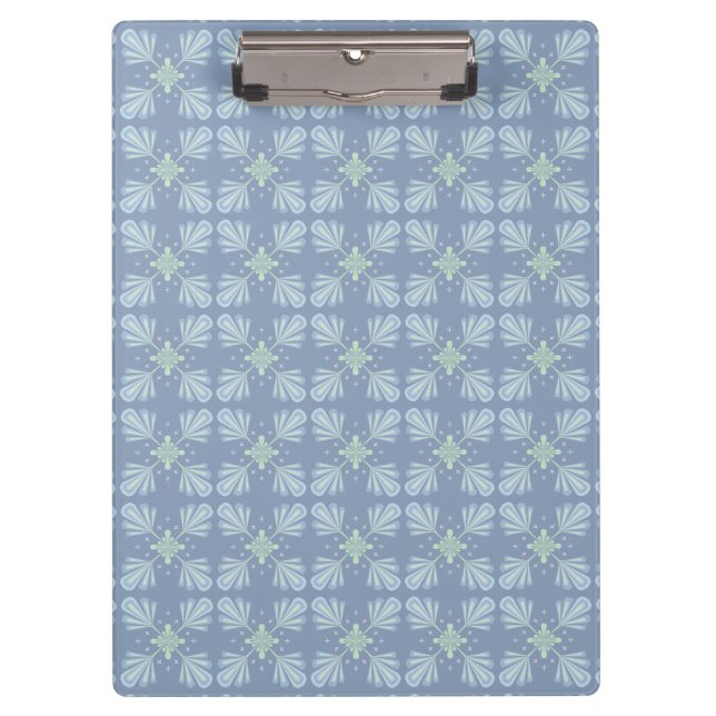 Pastel blue floral abstract repeat  clipboard (Front)