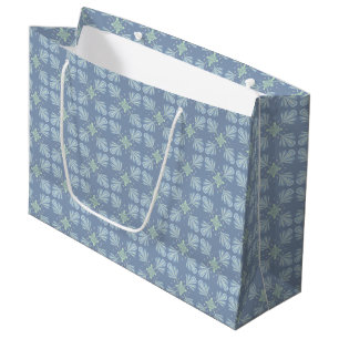 Pastel blue floral abstract repeat large gift bag