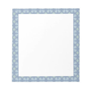 Pastel blue floral abstract repeat notepad