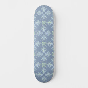 Pastel blue floral abstract repeat  skateboard