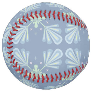 Pastel blue floral abstract repeat  softball