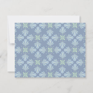 Pastel blue floral abstract repeat thank you card
