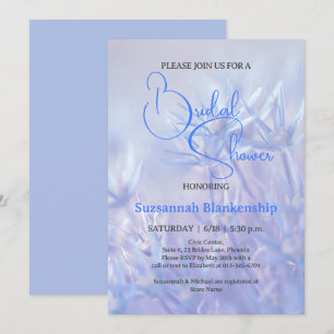 Pastel Blue Floral Background Bridal Shower Invitation