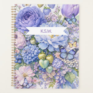 Pastel Blue Floral Butterfly Planner 