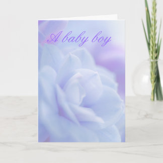 Pastel blue flower ... baby boy card