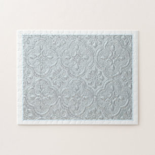 Pastel Blue Flowers Pattern Jigsaw Puzzle