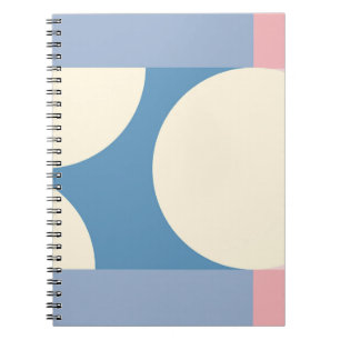 Pastel Blue Geometric Circle Design Notebook