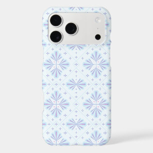 Pastel Blue Geometric Floral Pattern