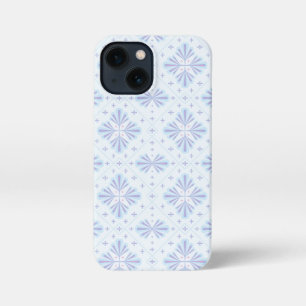 Pastel Blue Geometric Floral Repeat Pattern  iPhone 13 Mini Case