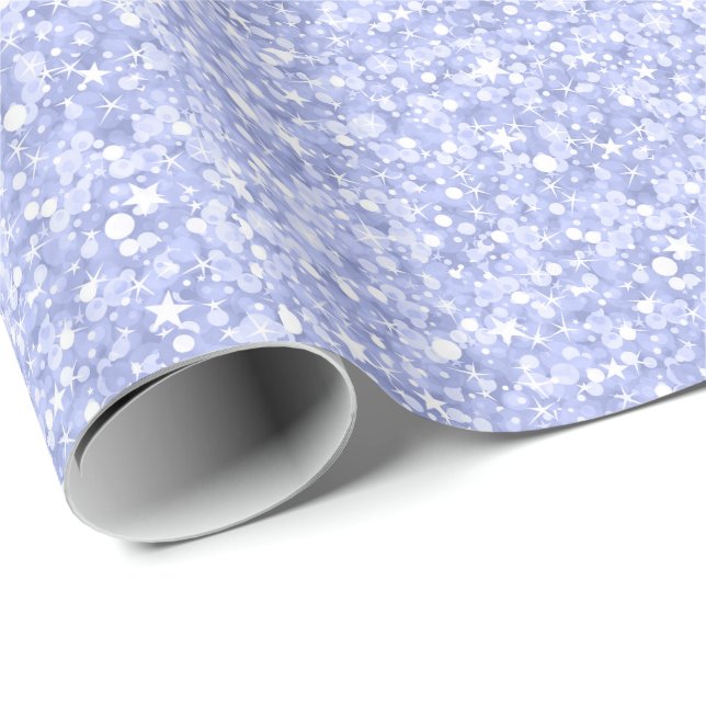 Pastel Blue Glitter And Sparkles Wrapping Paper (Roll Corner)