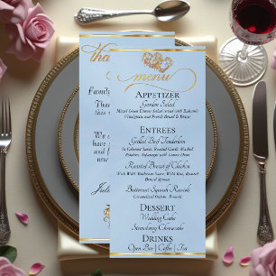 Pastel Blue/Gold - Hearts & Thank You Menu