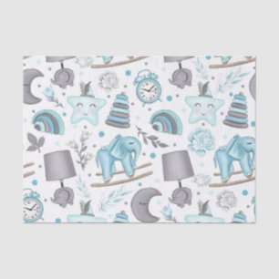 PASTEL BLUE & GRAY BABY BOY ITEMS TISSUE PAPER