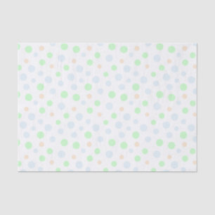 Pastel Blue, Green and Orange Dots Tissue Paper