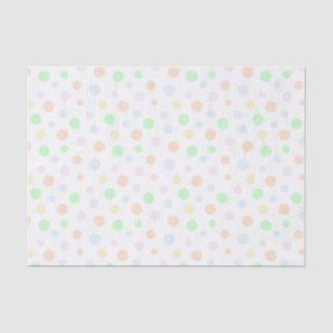 Pastel Blue, Green, Orange, Yellow and Pink Dots Tissue Paper