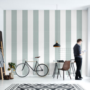 Pastel blue-grey and white stripes pattern wallpaper