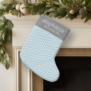 Pastel Blue & Grey Baby Shower Suite Small Christmas Stocking