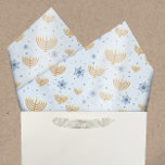 Pastel Blue Hanukkah Menorah Star of David Pattern Tissue Paper<br><div class="desc">Our Hanukkah tissue paper design features a watercolor golden menorah and Star of David pattern set on a pastel blue background. The background colour may be changed to,  literally,  any colour you like! Just choose the customise tool. #Hanukkah #GiftWrap</div>