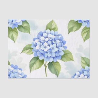 Pastel Blue Hydrangea Bouquet Pattern Tissue Paper