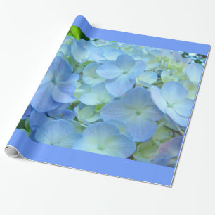 Pastel Blue Hydrangea Flowers Wrapping Paper Gifts