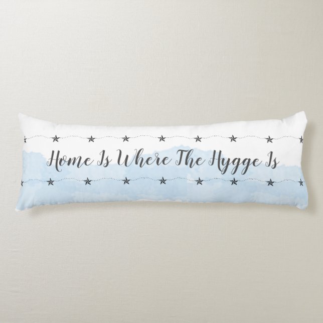 Pastel Blue Hygge quote Cosy Home Body Cushion (Front)