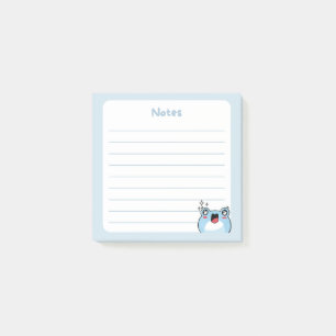 Pastel Blue Kawaii Chibi Frog with Sparkly Eyes Post-it Notes