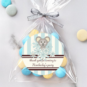 Pastel Blue Koala Baby Boy Shower / Kids Birthday Classic Round Sticker