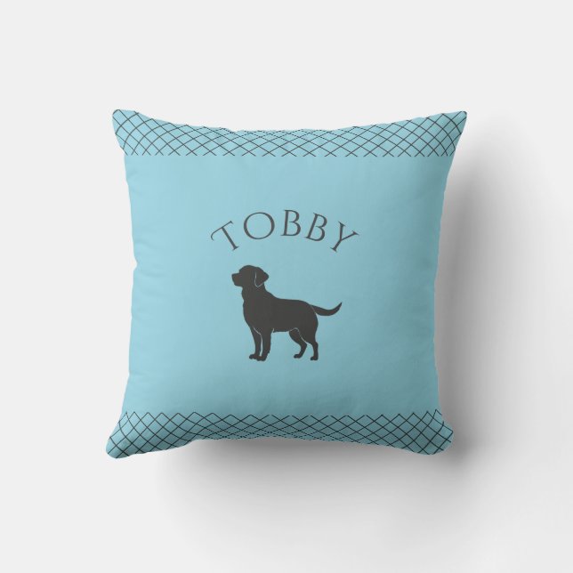 Pastel Blue Labrador Retriever Custom Matching Cushion (Back)