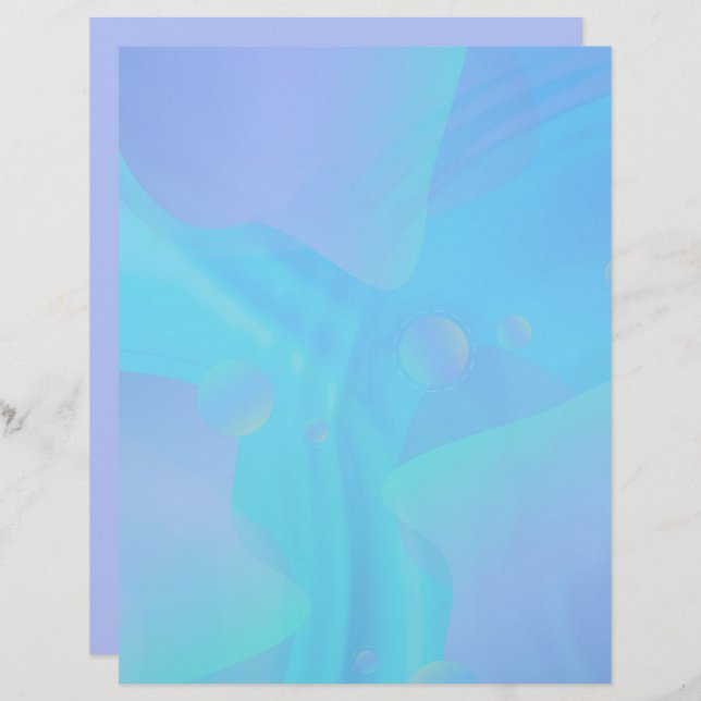 Pastel Blue & Lavender Abstract Design Paper (Front/Back)