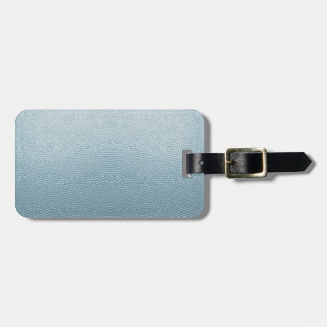 Pastel Blue Leather Luggage Tag (Front Horizontal)
