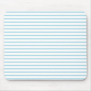 Pastel Blue Lines White Mouse Mat