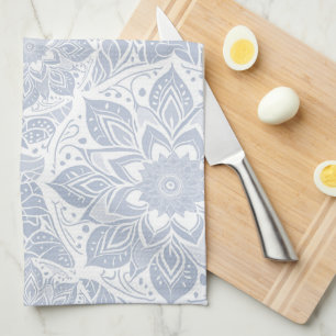 Pastel Blue Mandala Tea Towel