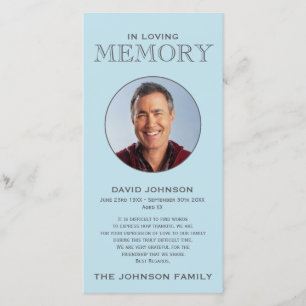 Pastel Blue Memorial Family Acknowledgement Thank You Card