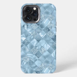 Pastel Blue Metallic Chic Elegant Glitter iPhone 13 Pro Max Case