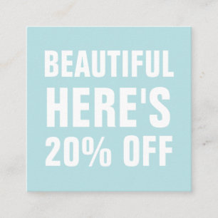 Pastel blue minimalist trendy simple discount card