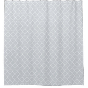 Pastel Blue Moroccan Quatrefoil Pattern Shower Curtain