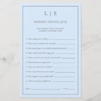 Pastel Blue Nursery Rhyme Quiz Baby Shower Game