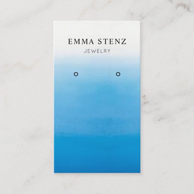Pastel Blue Ombre Beach Theme Earring Display Card (Front)